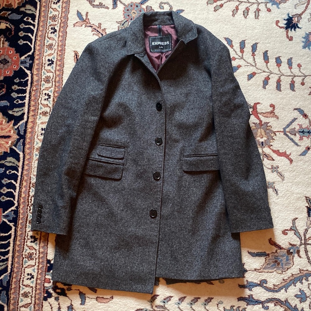 Men’s Express Heather Grey Pea coat